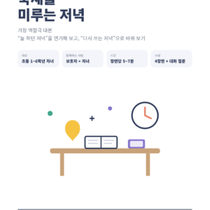 숙제를 미루는 저녁 (생활 역할극 대본 패키지) 표지